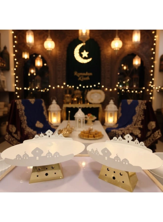 Eva ستاند تقديم رمضاني أبيض بتصميم الهلال - Image 1